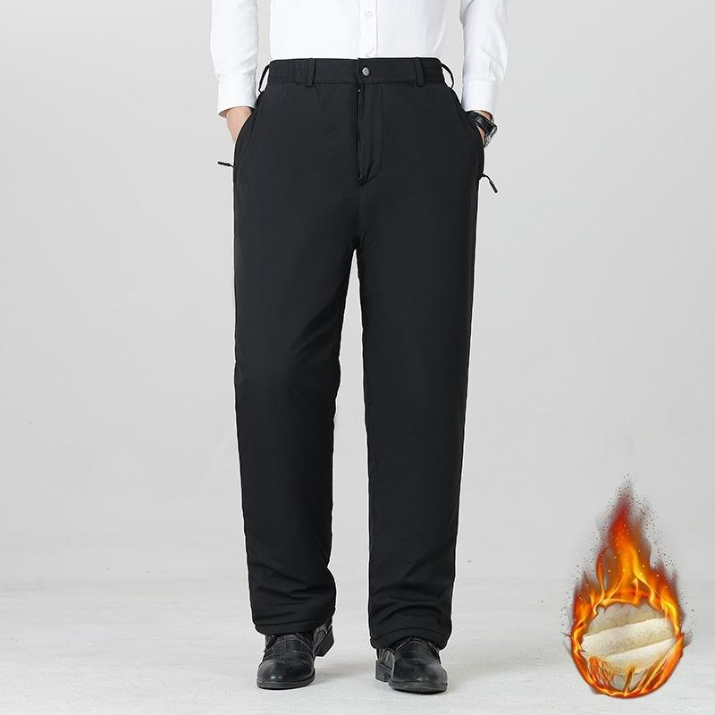 Men's Plus Velvet Pants, Men's Pants, Winter Thickened Plus Size Elastic Waist, Lamb Fleece Cotton Pants