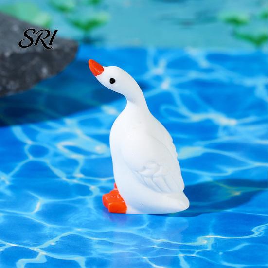 Vícepozicová socha husy 6 ks Mini figurka Malá pryskyřice Malé roztomilé zvířátko Miniaturní vodní pták Dekorativní figurky pro DIY řemesla Dortový topper Mikro krajina