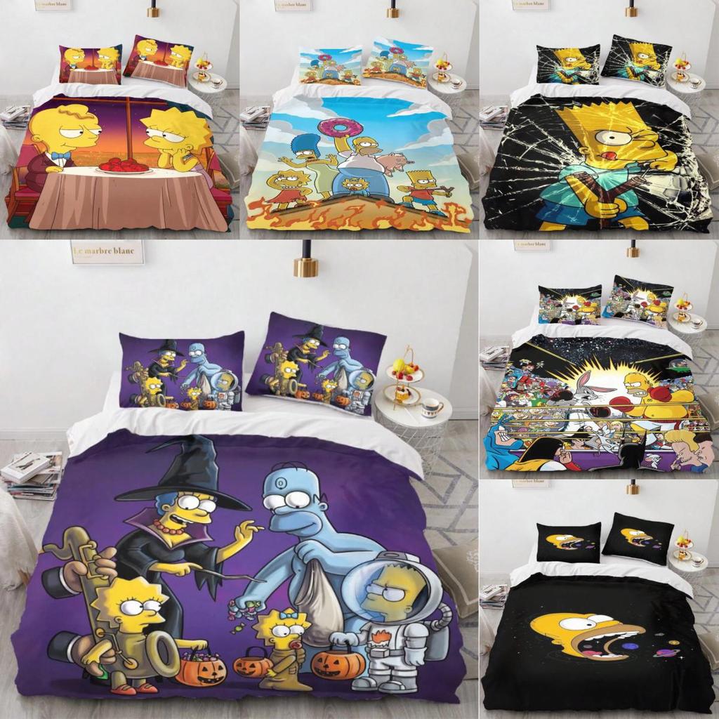 Anime Simpsons The 3d Print Duvet Cover Pillowcase Set Bedroom Gift Bedding