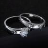 2pcs Luxury Geometric Elegant Cross Couples Ring for Women Wedding Men Engagement Party Jewelry Accessories