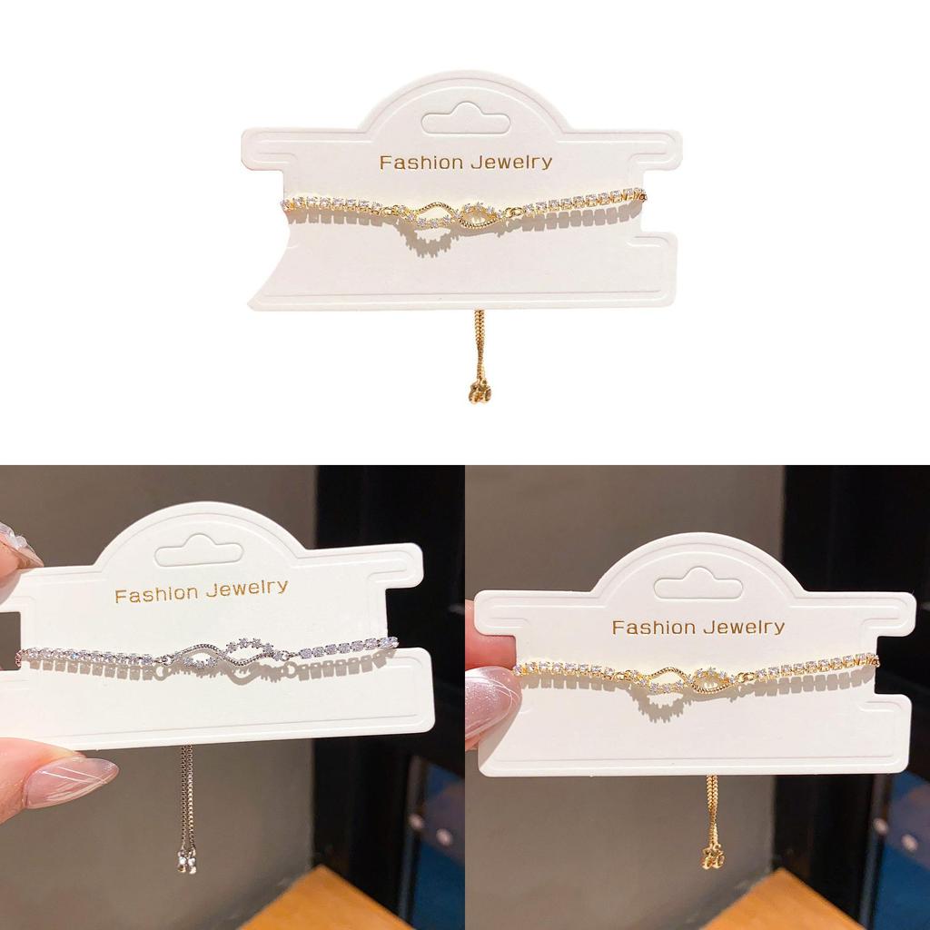 Zircon Cross Pendant Adjustable Bracelet With Geometric Design For Women