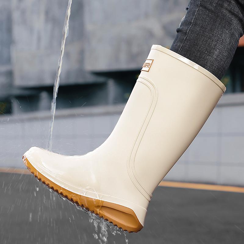 Men's High-top Casual Rain Boots, Outdoor Waterproof Shoes, Fashionable Rain Boots, Chef Men's Shoes, Long Boots