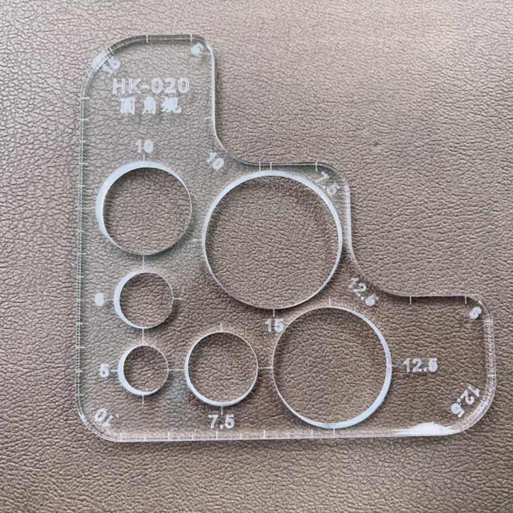 

9x9cm Acrylic Round Corner Gauge Leather Tool DIY Manual Leather Goods Round Edge Template Positioning Marking Cutting Tool