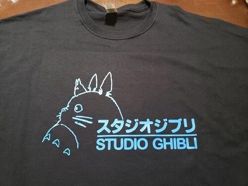 STUDIO GHIBLI Мой сосед Тоторо Синяя аниме футболка S
