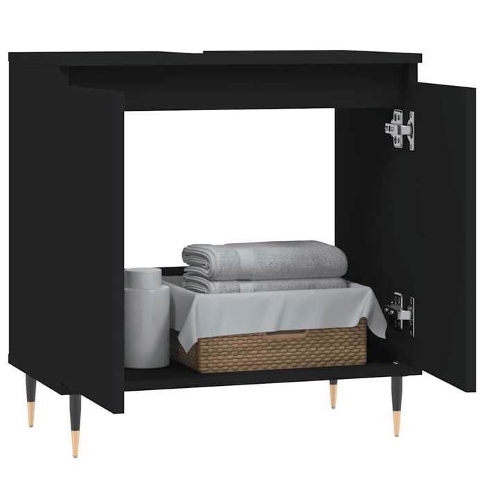 VidaXL Bathroom Cabinet Black 58x33x60 Cm Engineered Wood 831573