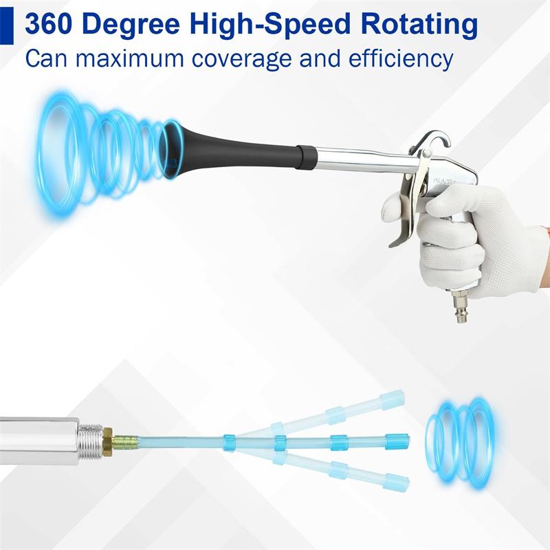 Air Blow Car Wash Gun Efficient Dry Cleaning Gun High Pressure Tornado Dust Blowing Gun Professional Car Interior Cleaning Tools