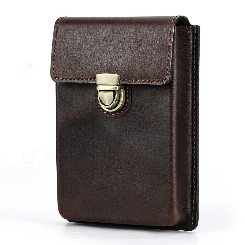 

First Layer Cowhide Pencil Bag 5 Pcs Handmade Personalized Creative Removable Drawer Pen Storage Box 5 темно-коричневого