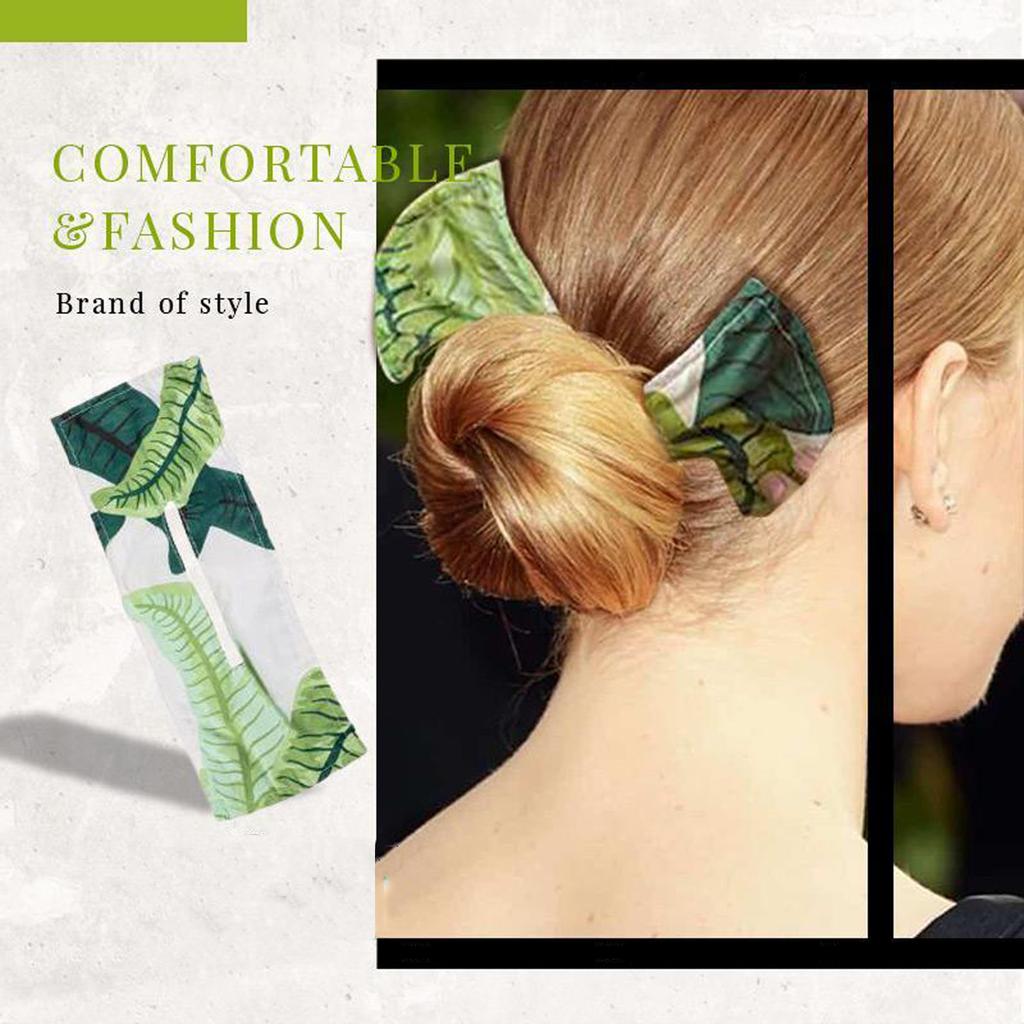 Deft-Bun Fashion Hair Bands Women Summer Knotted Wire Headband Print Hairpin