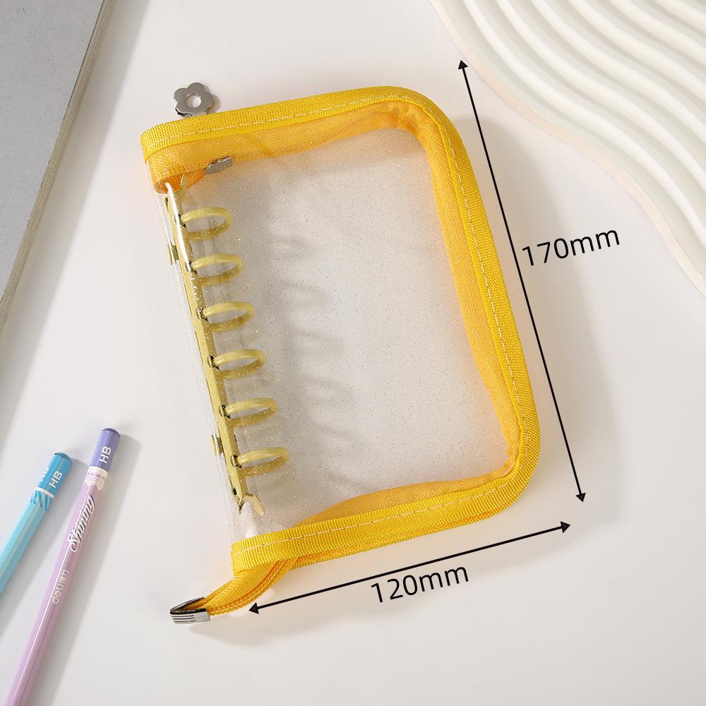 A7 Glitter Laser Star Zipper Binder Photo Card Collection Book Postcard Organizer Diary Notebook School Stationery