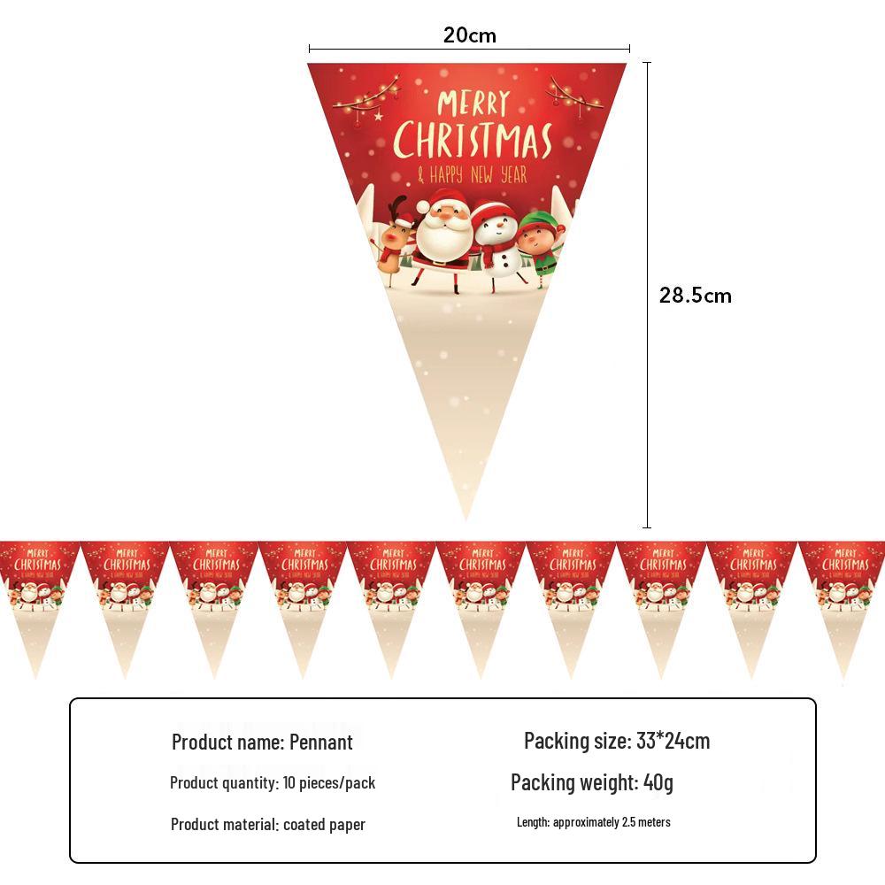 In-Stock Christmas & New Year Party Decoration Set: Thick Paper Cups, Plates, Tablecloth & Pull-Flag