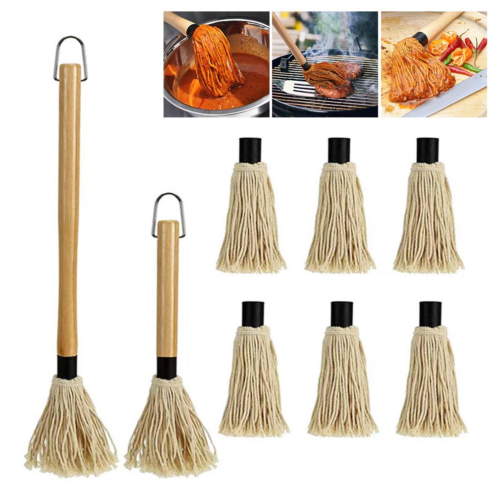 

BBQ Sauce Basting Mops Roasting Grilling Barbeque Marinade Sauce/Seasoning/Oil Brush Barbecue Restaurant Outdoor camping party Essential 1PC Brush