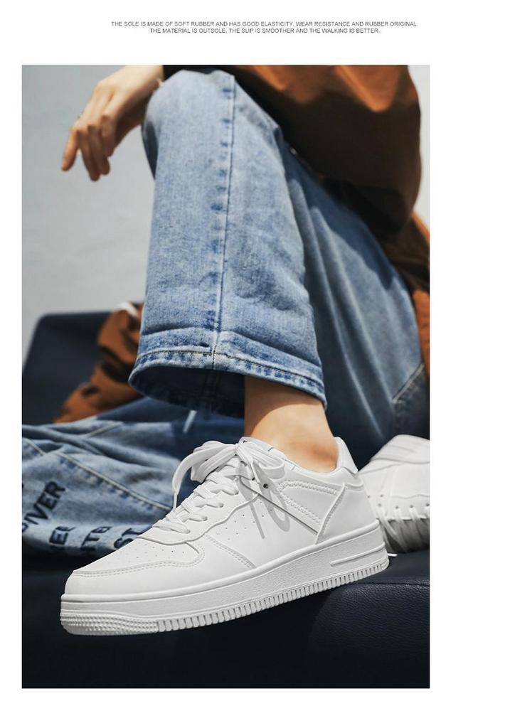 Men's Trendy Spring 2026 Low-Top Skate Shoes, Breathable and Versatile White Casual Sneakers for Students