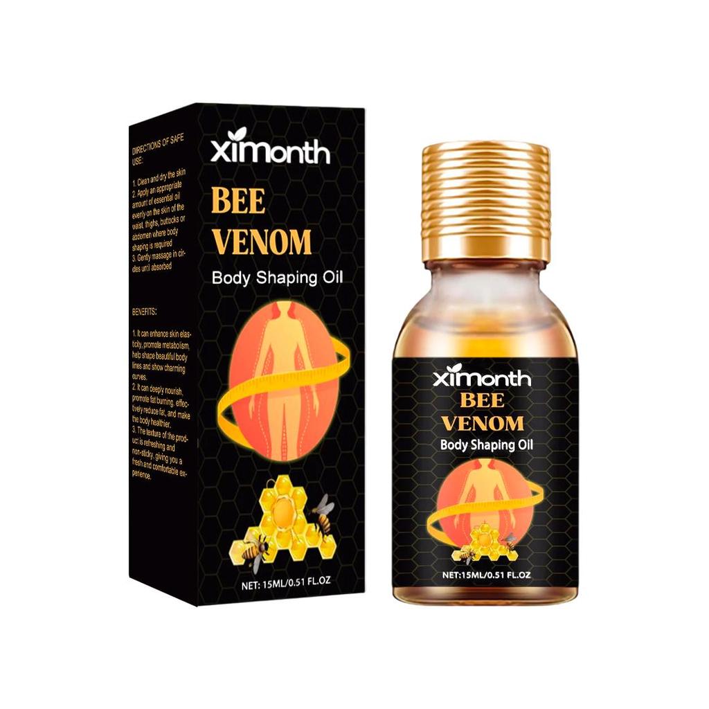 XIMONTH Bee Venom Body Sculpting Oil Tightens the Body and Abdomen, Shapes and Highlights Body Curves, and Lifts the Body, 15ml.