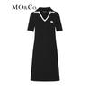 MO&Co. French Chic Contrast Trim Polo V-neck Short Sleeve Dress