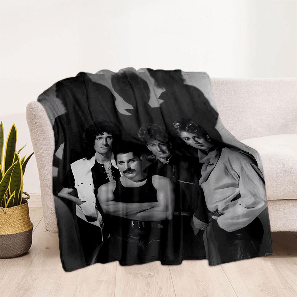 Rock Band Black Leather Blanket Durable Comfort Suitable for Couch Sofa Office for All Occasions Playful Design Best Holiday Gift for Friends Family