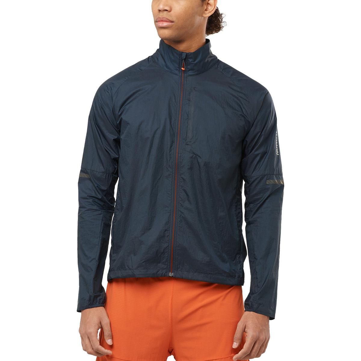 

Salomon Logo Stand Collar Zip Warm Jacket Men Jacket Dark-Blue LC2099400 L