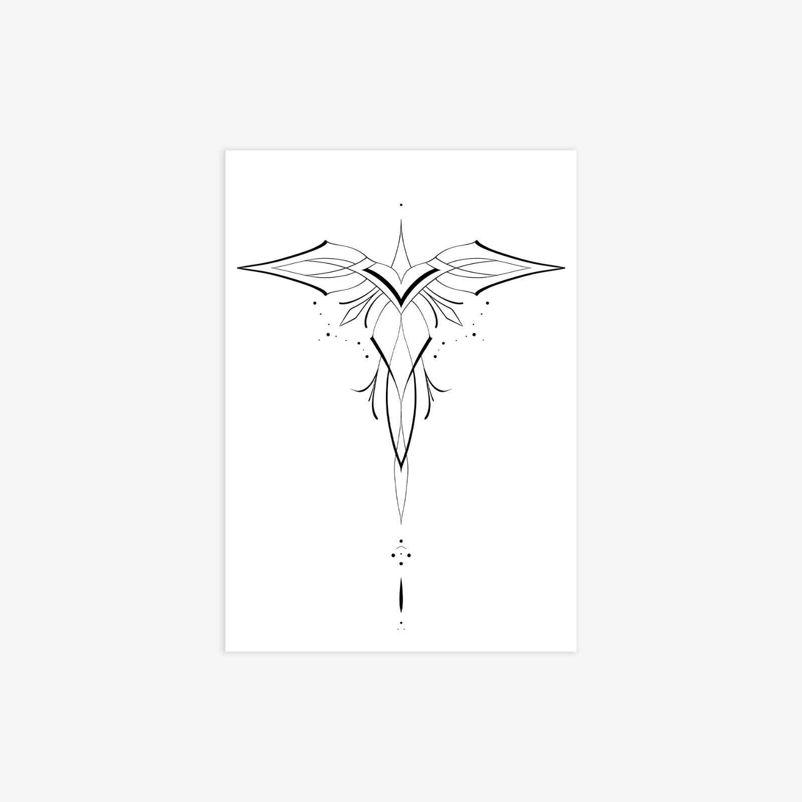 Advanced Sense, Mysterious Personality, Line Totem Tattoo Sticker, Long-Lasting Waterproof Tattoo Sticker For Men And Women 7*10