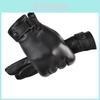 Men Leather Gloves With Touch Screen Waterproof Windproof For Commuting Winter