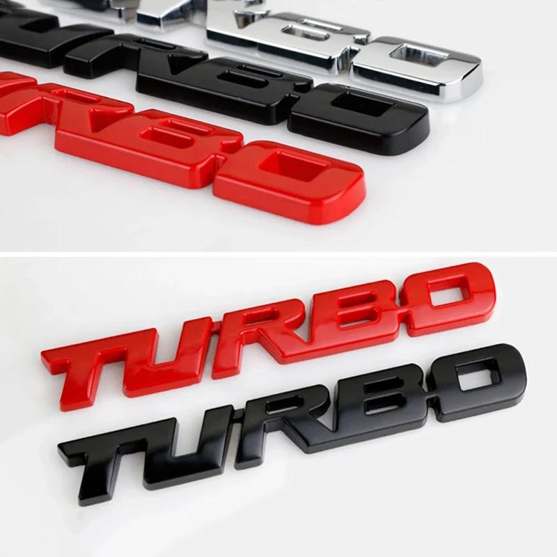 Naklejka Samochodowa 3D z Turbosprężarką Odznaka Metalowa ze Stopu Turbo Oznaczenie Tylne Boczne Akcesorium do Dekoracyjnej Modyfikacji Pojazdu