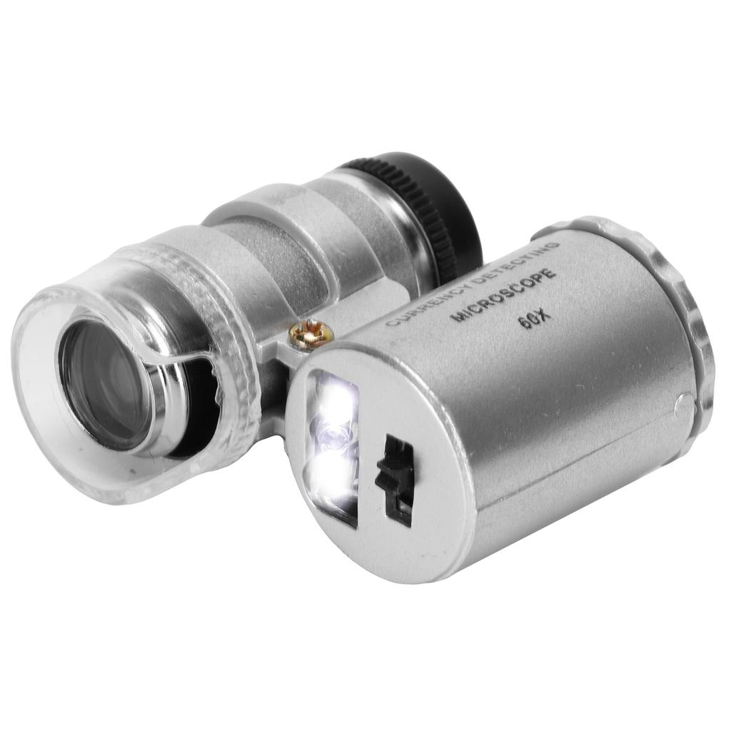 60X LED Magnifier UV Currency Detector Lamp Portable Jewelry Identification Magnifying Glass