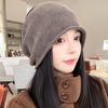 Новая теплая шапка-бини с подвернутым краем, для большого обхвата головы и маленького лица, вязаная модная шапочка-носок для мужчин, холодная шапка