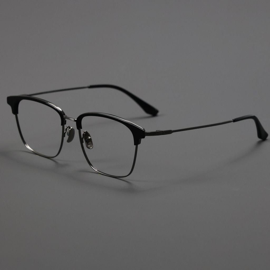 Ultra-Light Frameless Pure Titanium Eyebrow Glasses - Large Frame, Durable & Comfortable