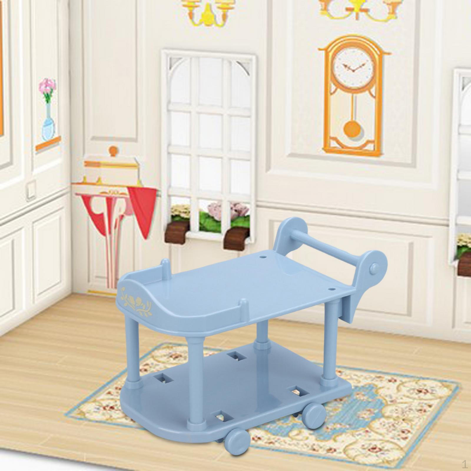 

1 :12 весов кукольный домик кухонная сервировочная тележка аксессуары портативный мини-бар «шведский стол» своими руками синий