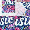 2D Flat Photography Backdrop Popular Tapestry Colorful Music Doodles 100% Polyester Anniversary for Suitable for Bedroom,