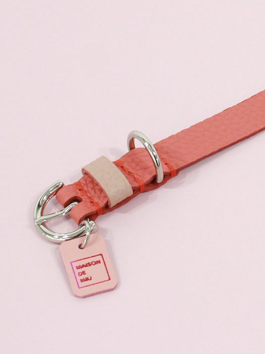 MAISON DE MIU Petsnal Color Leash Coral/Pink gold