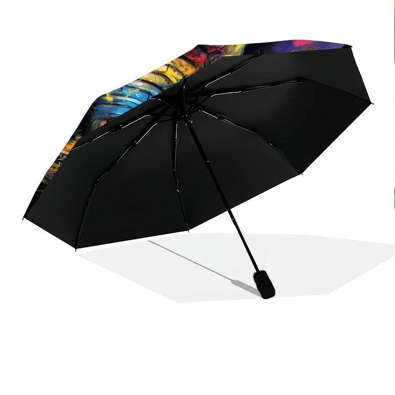 1 PC Automatic Folding Umbrella - elephant Pattern, Portable & Foldable Design with 8 Ribs, Christmas Birthday Gifts
