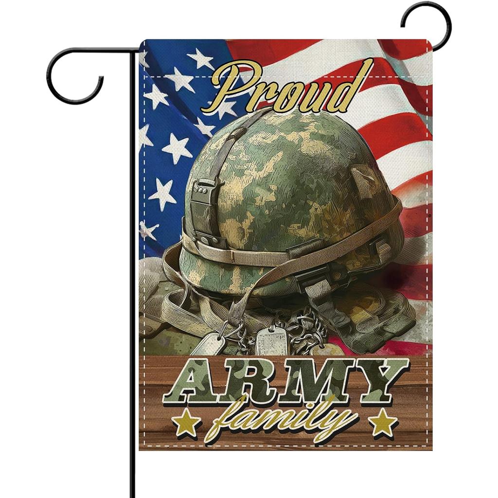 Decorative Garden Flag for Memorial Day And The 4Th of July, Showcasing Patriotic Pride for America And Honoring Army Families, Perfect for Outdoor Ho