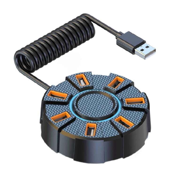 

USB 2.0 Expansion Hubs 7 Port With LED Ambients Lighting External Power Input For Keyboards Mouse Flash Drive