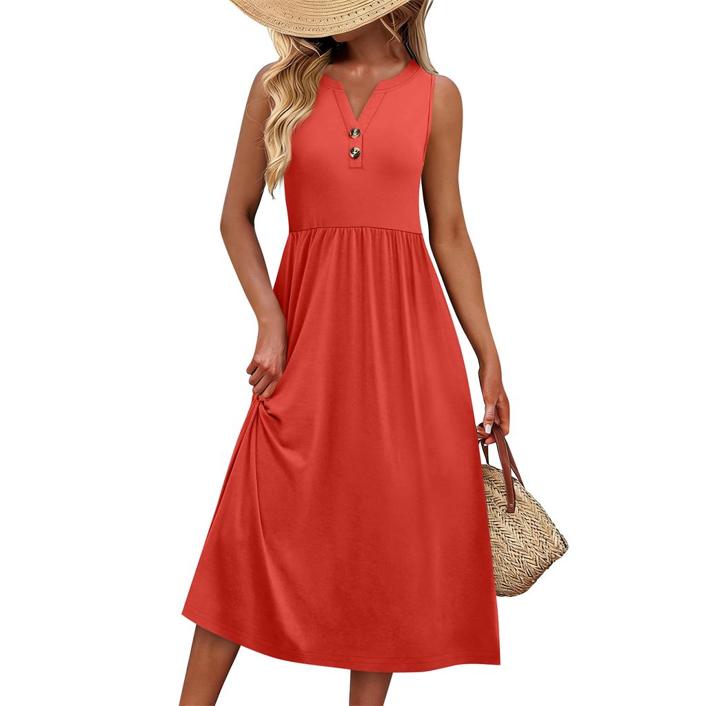 Damen Sommerkleider Maxikleid Urlaub Strand Sonnenkleider Mit Taschen