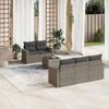 VidaXL Garden Lounge Set 6 Pcs with Grey Cushions Wicker 3218690