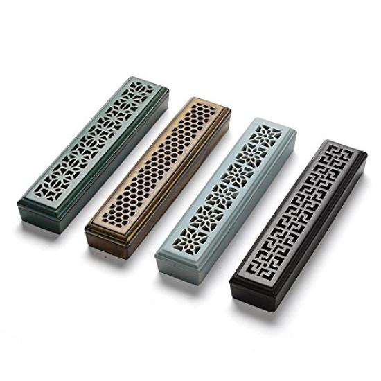 (pont du monde) Incense Stick Holder and Incense Burner Set for Aromatherapy, Zen Meditation, and Buddhist Altar Use (Young LeafGreen)