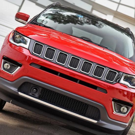 2PCS ABS Daytime Running Light Lamp Cover Trim Strip for Jeep Compass 2017-