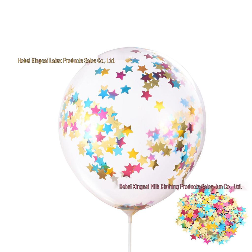 12" Transparent Sequin Balloon with Confetti - Colored Balloon for Christmas Party Decor