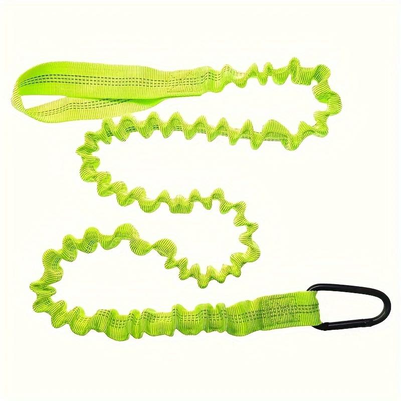 1-Pack Reflective Elastic Kayak Paddle Leashes - Safety Hooks, Coiled Lanyards, Anti-Lost Ropes - Essential Accessories зелёный