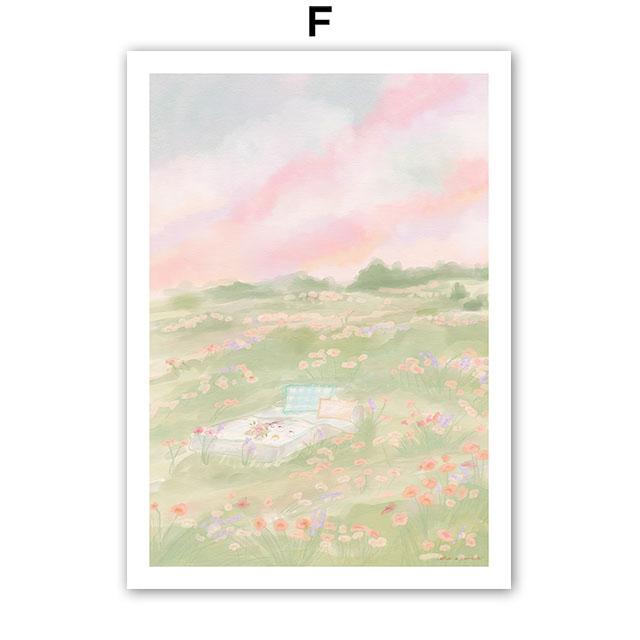 Retro Flowers Dandelion Peony Rose Leaves Gallery Posters And Prints Wall Art Canvas Oil Painting Pictures For Living Room Decor