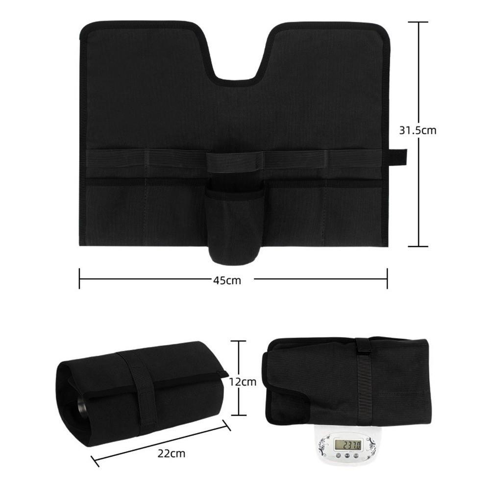 Canvas Material Cocktail Set Bag Portable Design Folding Roll Mixology Bag Strap Handle Multifunction Design Bar Kit Bag
