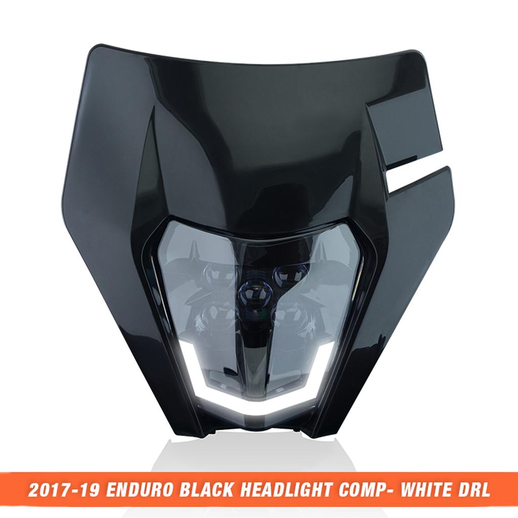 Powerzone For KTM EXC XCW SX MX Motorcycle Dirt Bike Headlights LED Universal Supermoto Enduro Head Light Headlamp