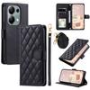 For Xiaomi Redmi Note 13 Pro 4G/Poco M6 Pro 4G Magnetic Phone Case Leather Rhombus Grid Stand Cover