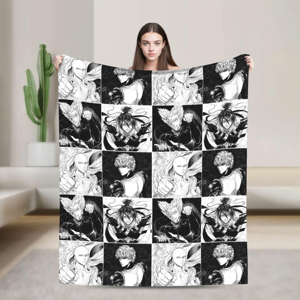 Garou's Evolution Blanket OnePunchManS Anime Wool Funny Breathable Throw Blankets for Coverlet Winter