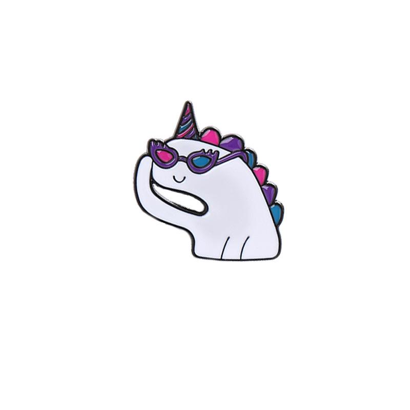 

Colorful Cartoon Animal Brooch: Cute Coffee Cat & Little Monster Lapel Pin