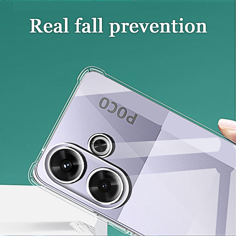 Transparent Phone Case for Xiaomi Poco M6 4g Shell Protective Camera Back Clera Covers on Pocco Poxo F6 M6 X6 Pro 5G M6pro 4G