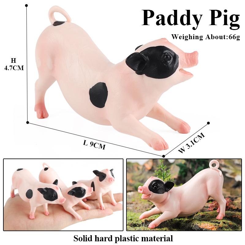 Oenux Poultry Farm Animals Model Simulation Pig Swine Sow Porcupine Boar Action Figures Figurine Lovely Educational Kids Toy