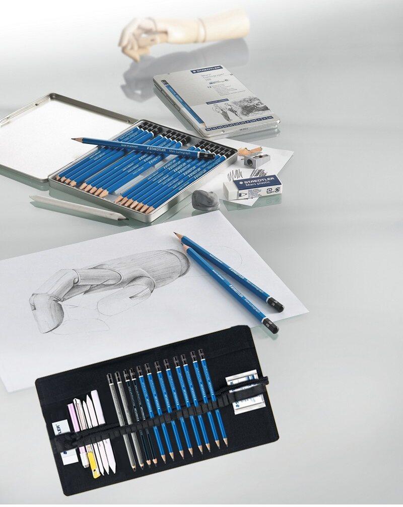 STAEDTLER Deutschland Zeichenstift-Set - Vollständige Zeichenwerkzeuge für Kunststudenten & Anfänger, Tragbar & Langlebig