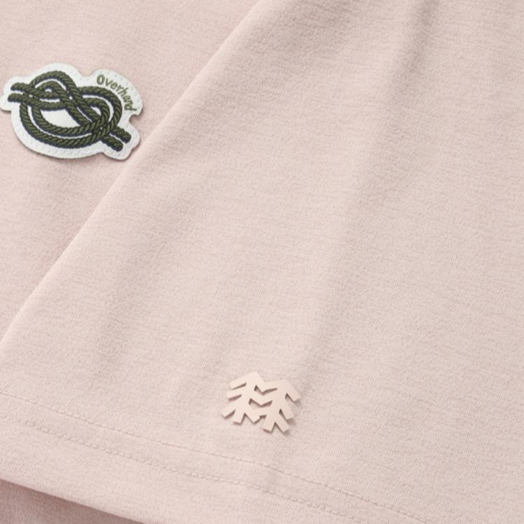 KOLON SPORT Solid Color Round Neck Short Sleeve T-Shirt Unisex Tops Light-Pink TLTCM24605LPI