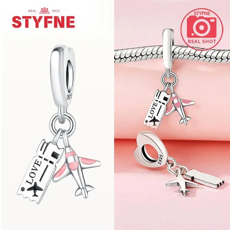 Coppercolorful Travel Luggage Charms Plane Beads Fitoriginal Bracelets Diy Fine Jewelry For Women Gifts