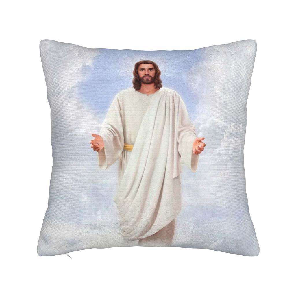 Christliche Kissenhülle Polyester Kissenbezug Dekorativ Gott segne Jesus Christus Zierkissenhülle Zuhause Quadratisch cm